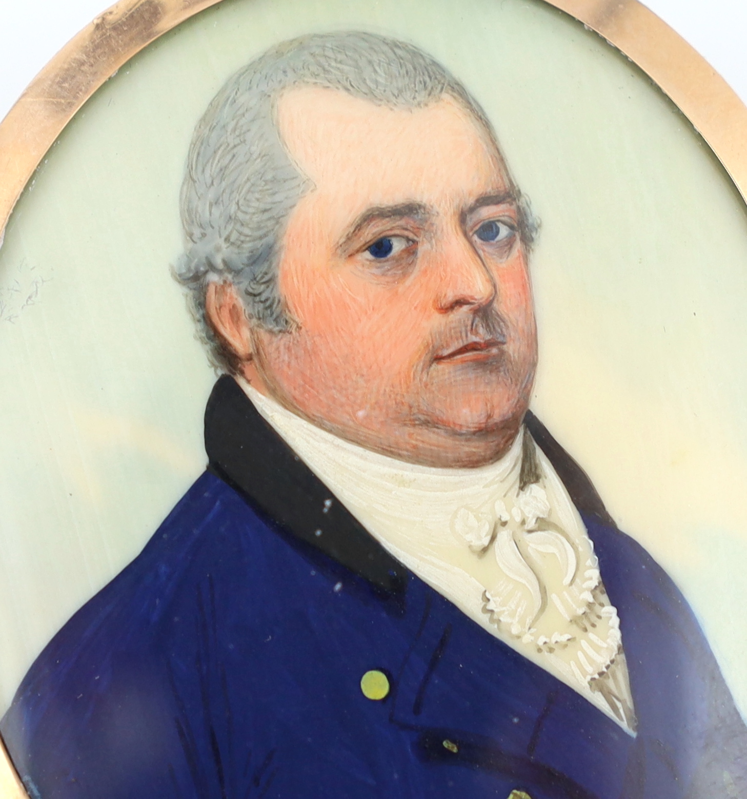 English School circa 1820, Portrait miniatures of a husband and wife, watercolour on ivory (2), 6 x 5cm. & 6.8 x 5cm. CITES Submission reference 34M3AYPS